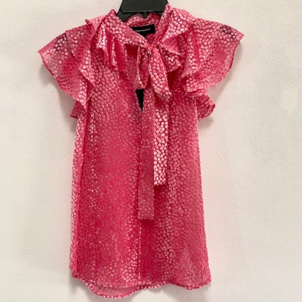 Robert Rodriguez Pauline Pink Burnout Velvet Top